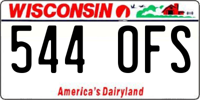 WI license plate 544OFS