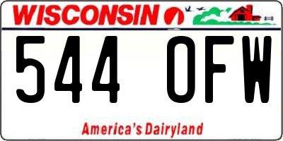 WI license plate 544OFW