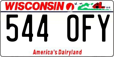 WI license plate 544OFY