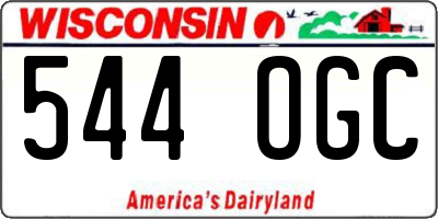WI license plate 544OGC