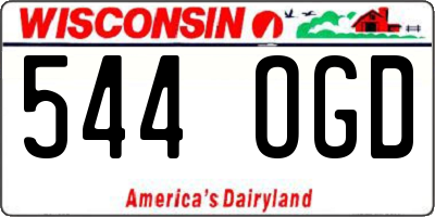 WI license plate 544OGD