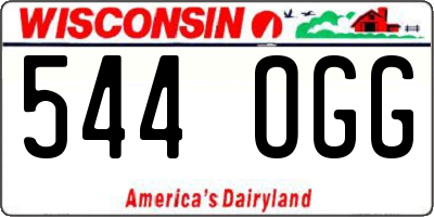 WI license plate 544OGG