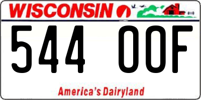 WI license plate 544OOF