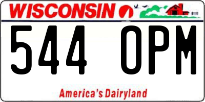 WI license plate 544OPM