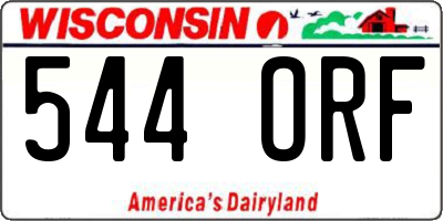 WI license plate 544ORF