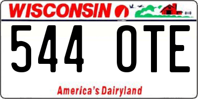 WI license plate 544OTE