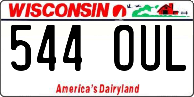 WI license plate 544OUL