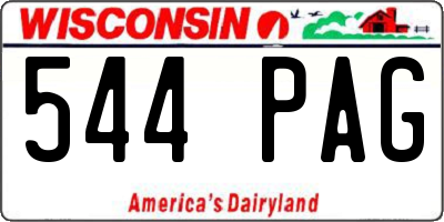 WI license plate 544PAG