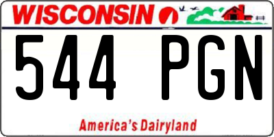 WI license plate 544PGN