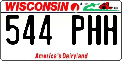 WI license plate 544PHH