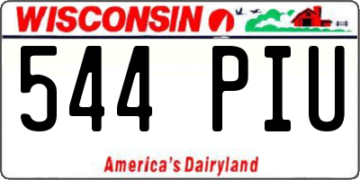 WI license plate 544PIU