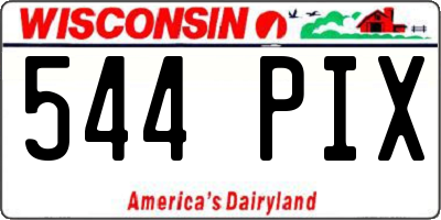 WI license plate 544PIX