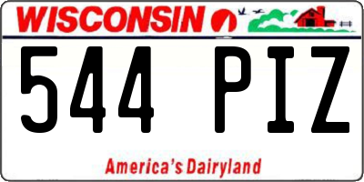 WI license plate 544PIZ