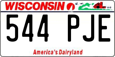 WI license plate 544PJE