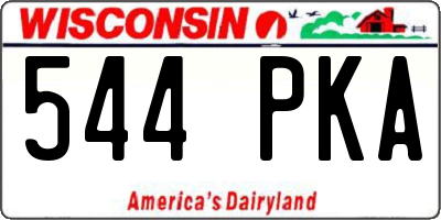 WI license plate 544PKA