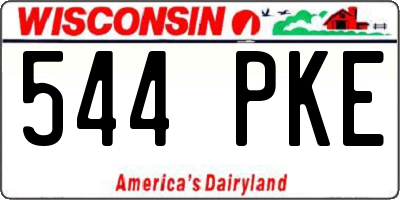 WI license plate 544PKE