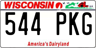 WI license plate 544PKG