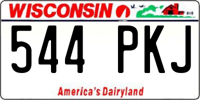 WI license plate 544PKJ