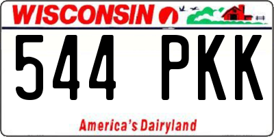 WI license plate 544PKK