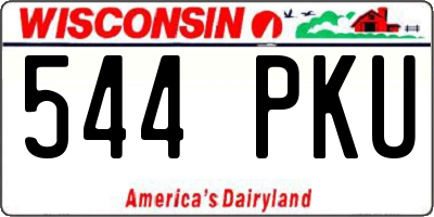 WI license plate 544PKU