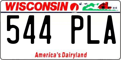 WI license plate 544PLA