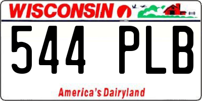WI license plate 544PLB