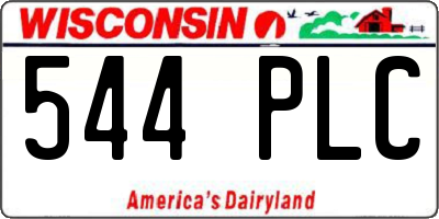 WI license plate 544PLC