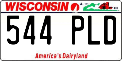 WI license plate 544PLD