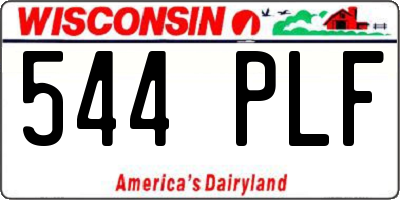 WI license plate 544PLF