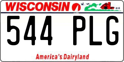 WI license plate 544PLG