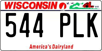 WI license plate 544PLK