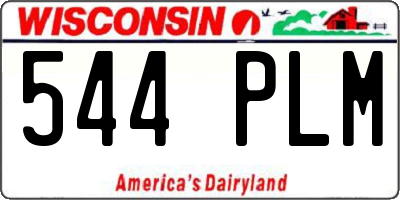 WI license plate 544PLM