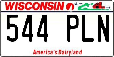 WI license plate 544PLN