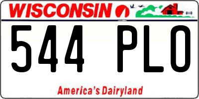 WI license plate 544PLO