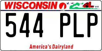 WI license plate 544PLP