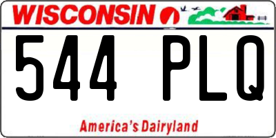 WI license plate 544PLQ