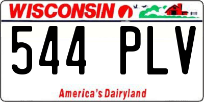 WI license plate 544PLV