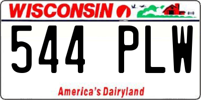 WI license plate 544PLW