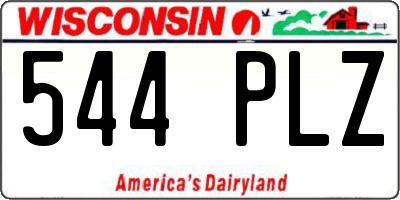 WI license plate 544PLZ