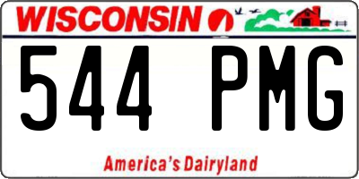 WI license plate 544PMG
