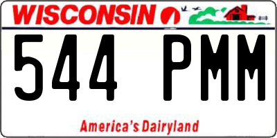 WI license plate 544PMM