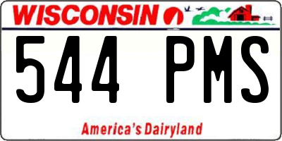 WI license plate 544PMS