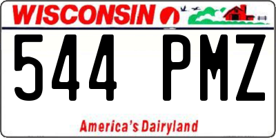 WI license plate 544PMZ
