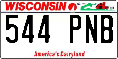 WI license plate 544PNB