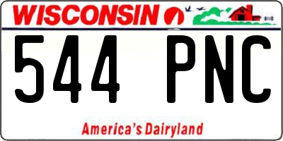 WI license plate 544PNC
