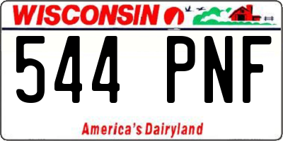 WI license plate 544PNF
