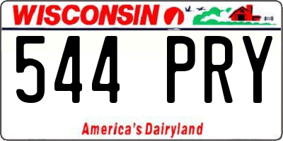 WI license plate 544PRY
