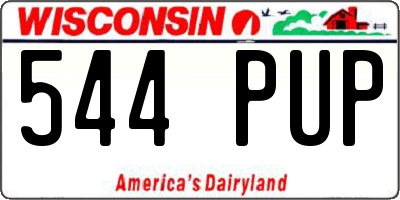 WI license plate 544PUP