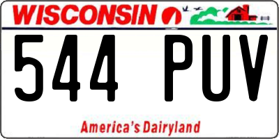 WI license plate 544PUV