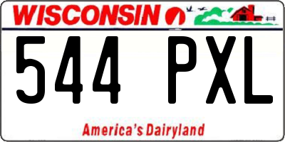 WI license plate 544PXL